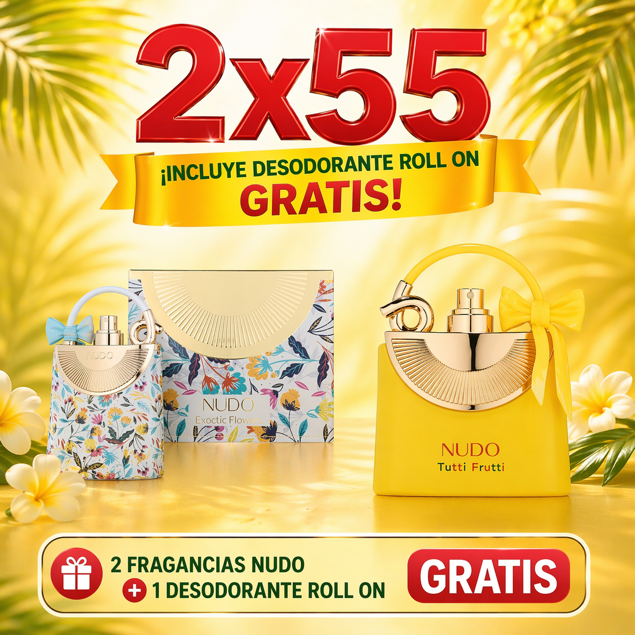 2x55 Nudo Exotic flawers+ Nudo Tutti Frutti